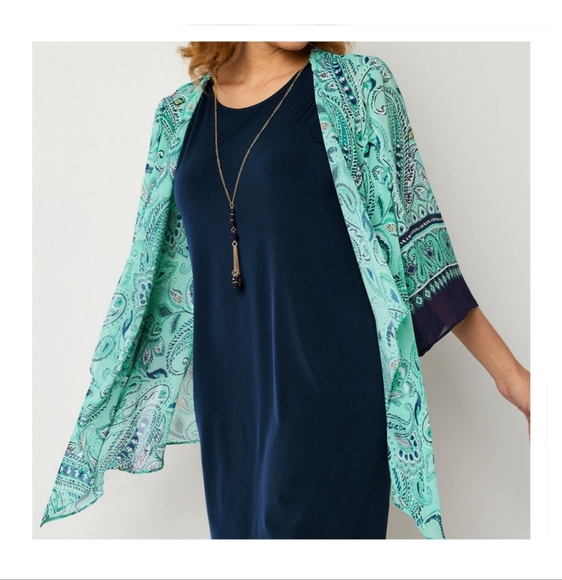 Studio One Faux Jacket Dress with Necklace XL - Picture 2 of 3